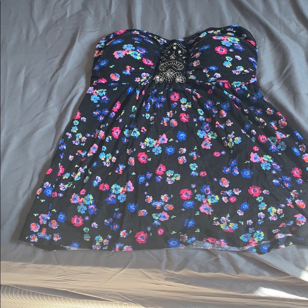 Strapless floral shirt size small